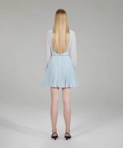 Self-portrait Mini Pleated Dress