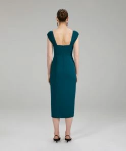 Self-portrait Midi Stretch Crepe Wrap Dress NEW ARRIVALS