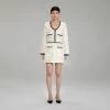 Self-portrait White Knit Mini Skirt