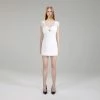 Self-portrait White Heavy Crepe Bow Mini Dress