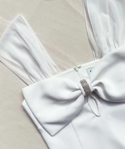 Self-portrait White Heavy Crepe Bow Mini Dress