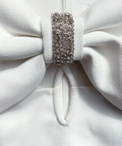 Self-portrait White Heavy Crepe Bow Mini Dress