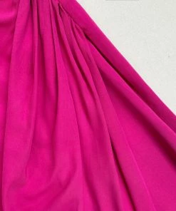 Self-portrait Pink Stretch Crepe Midi Ruched Dress
