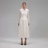 Self-portrait Ivory Floral Motif Guipure Midi Dress NEW ARRIVALS