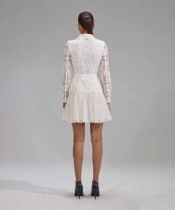 Self-portrait Ivory Floral Motif Guipure Mini Dress NEW ARRIVALS