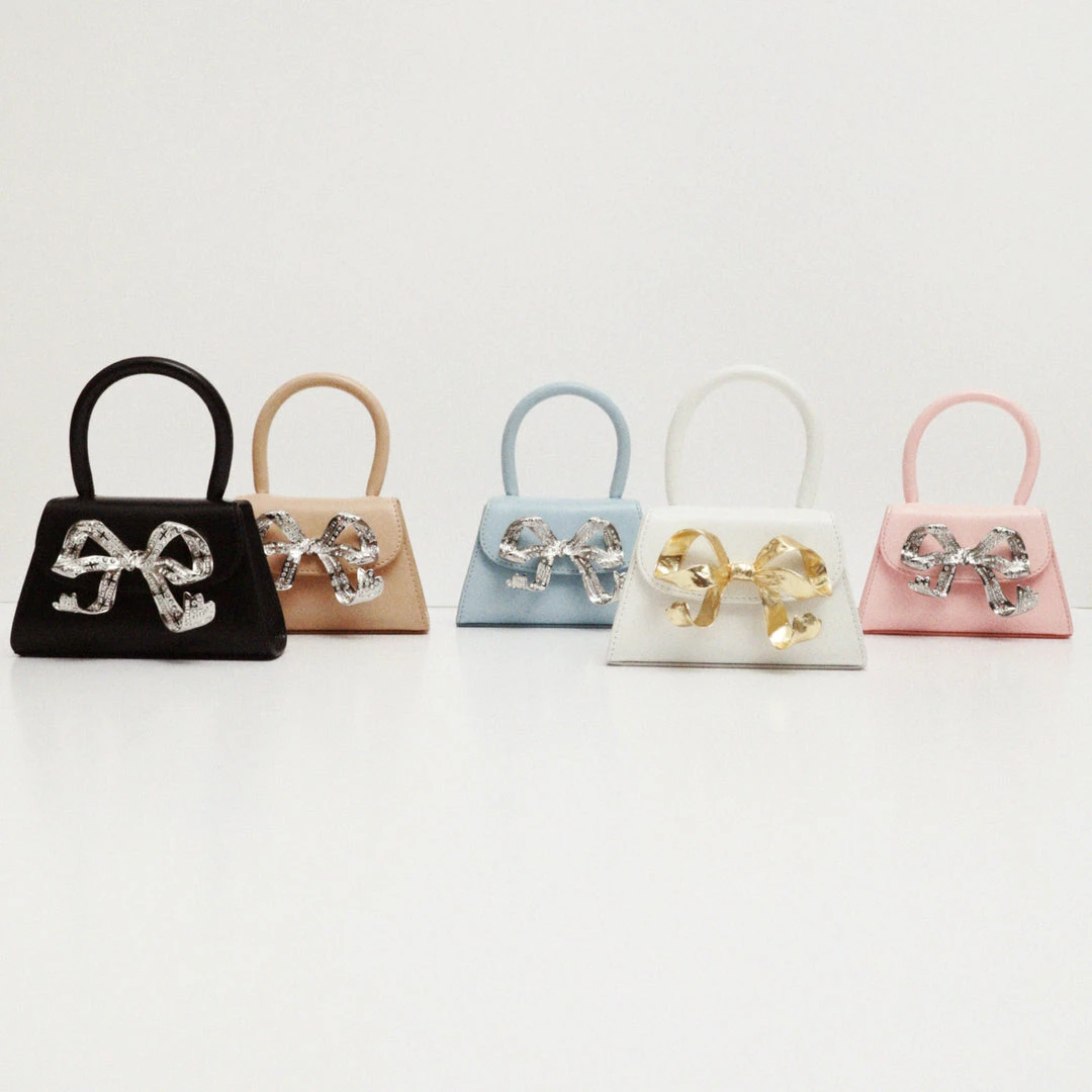 Self-portrait NEW ARRIVALS The Bow Micro In Caramel With Diamanté