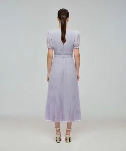 Self-portrait READY TO WEAR Lilac Chiffon Midi Dress