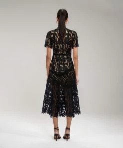 Self-portrait NEW ARRIVALS Black Prairie Midi Dress