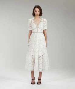 Self-portrait READY TO WEAR Ribbon Lace Midi Dress