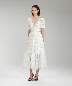 Self-portrait READY TO WEAR Ribbon Lace Midi Dress