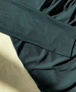 Self-portrait Dark Green Powermesh Ruched Midi Dress NEW ARRIVALS