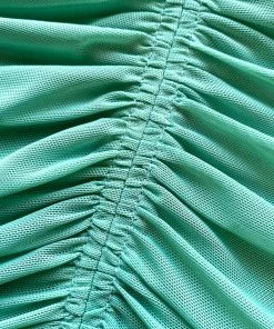 Self-portrait Green Powermesh Ruched Top