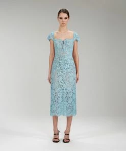 Self-portrait Cotton Lace Midi Dress