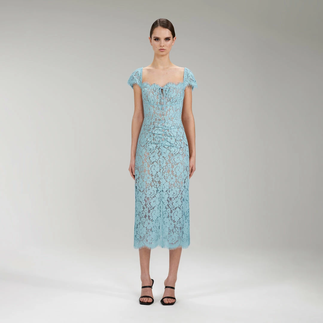 Self-portrait Cotton Lace Midi Dress