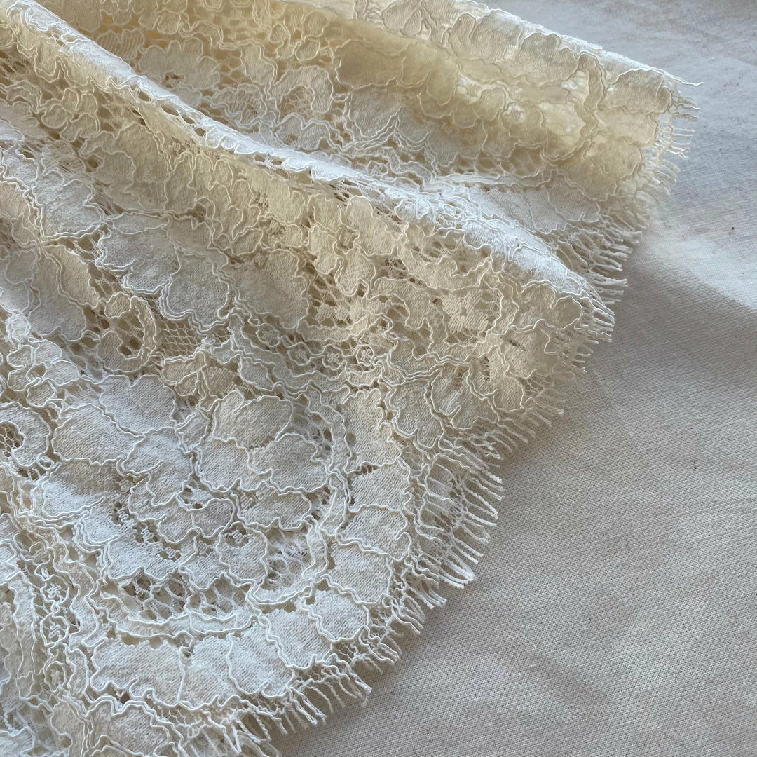 Self-portrait READY TO WEAR Ivory Cotton Lace Midi Dress