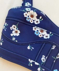 Self-portrait Pansy Print Crepe Crop Top NEW ARRIVALS