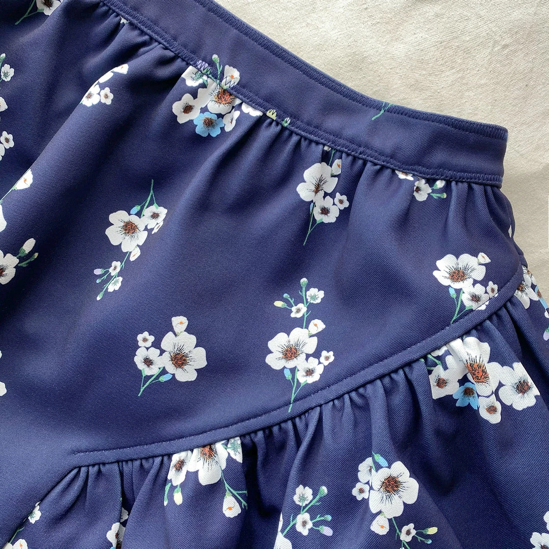 Self-portrait Pansy Print Crepe Midi Skirt NEW ARRIVALS