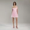 Self-portrait Pink Gingham Print Chiffon Mini Dress NEW ARRIVALS