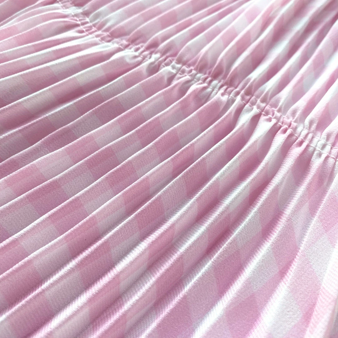 Self-portrait Pink Gingham Print Chiffon Mini Dress NEW ARRIVALS