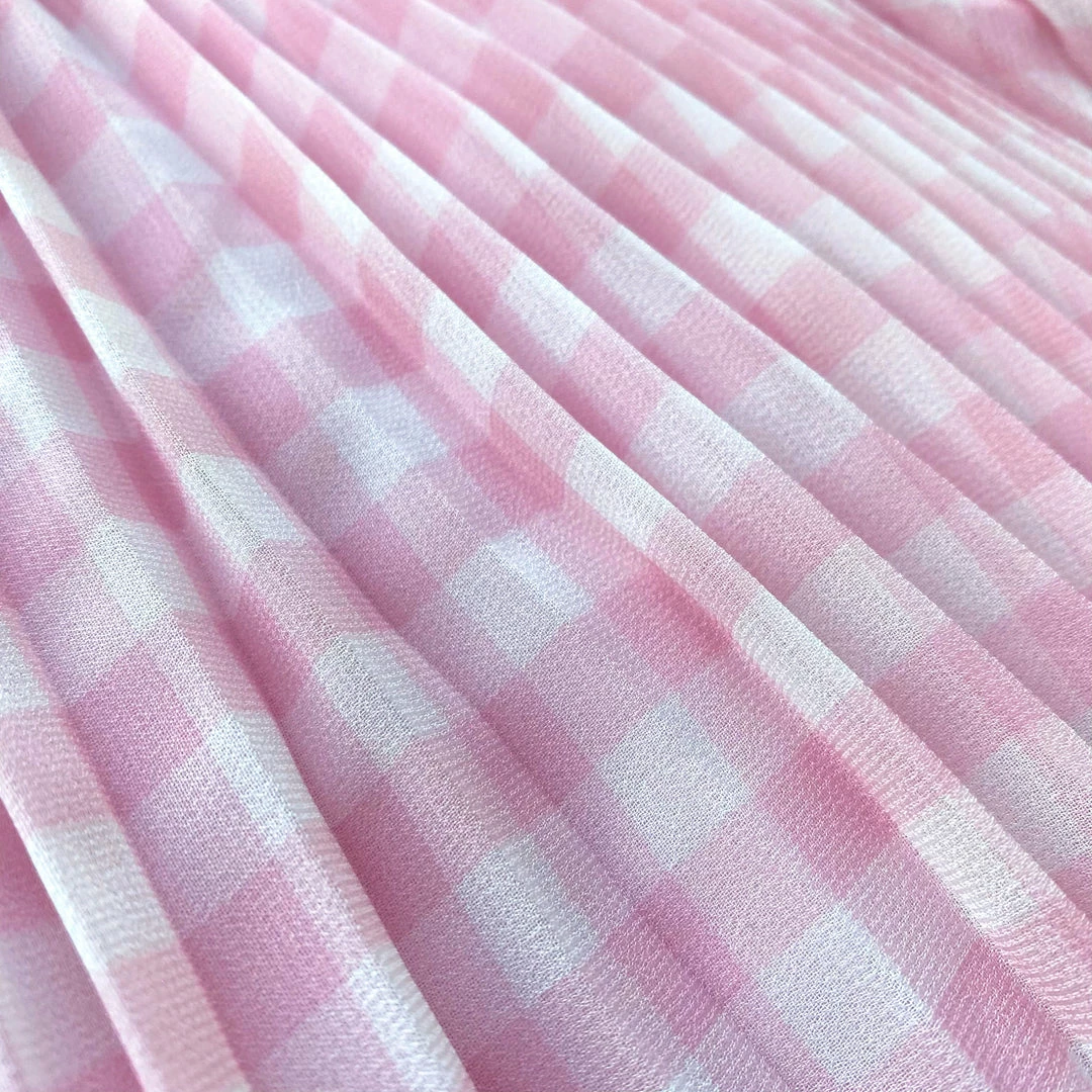 Self-portrait Pink Gingham Print Chiffon Mini Dress NEW ARRIVALS