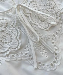 Self-portrait Daisy Cotton Broderie Anglaise Cut Out Midi Dress