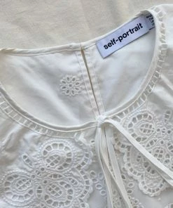 Self-portrait Daisy Cotton Broderie Anglaise Cut Out Mini Dress