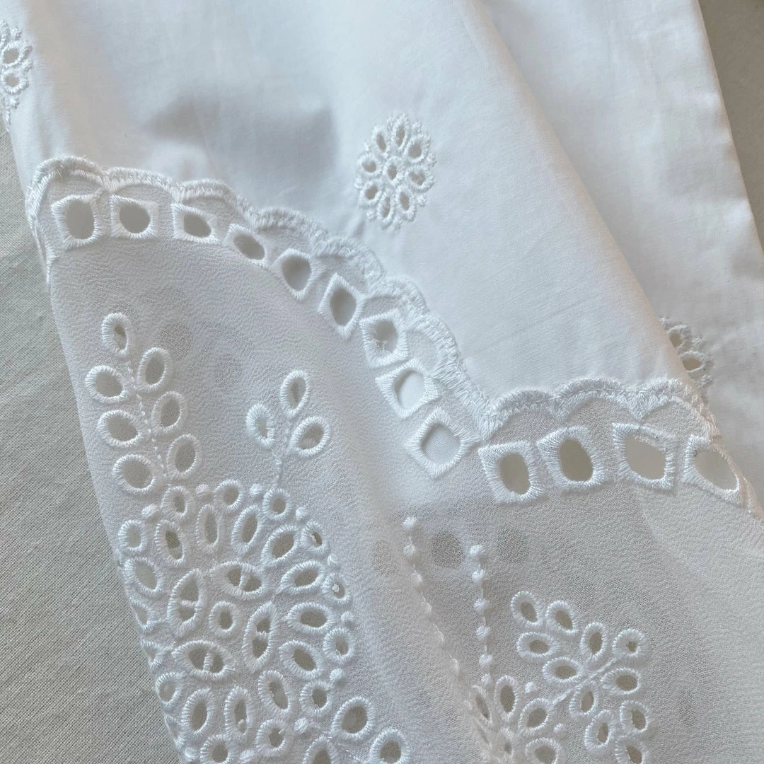 Self-portrait Daisy Cotton Broderie Anglaise Shirt
