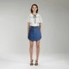 Self-portrait NEW ARRIVALS White Chiffon Scallop Collar Shirt