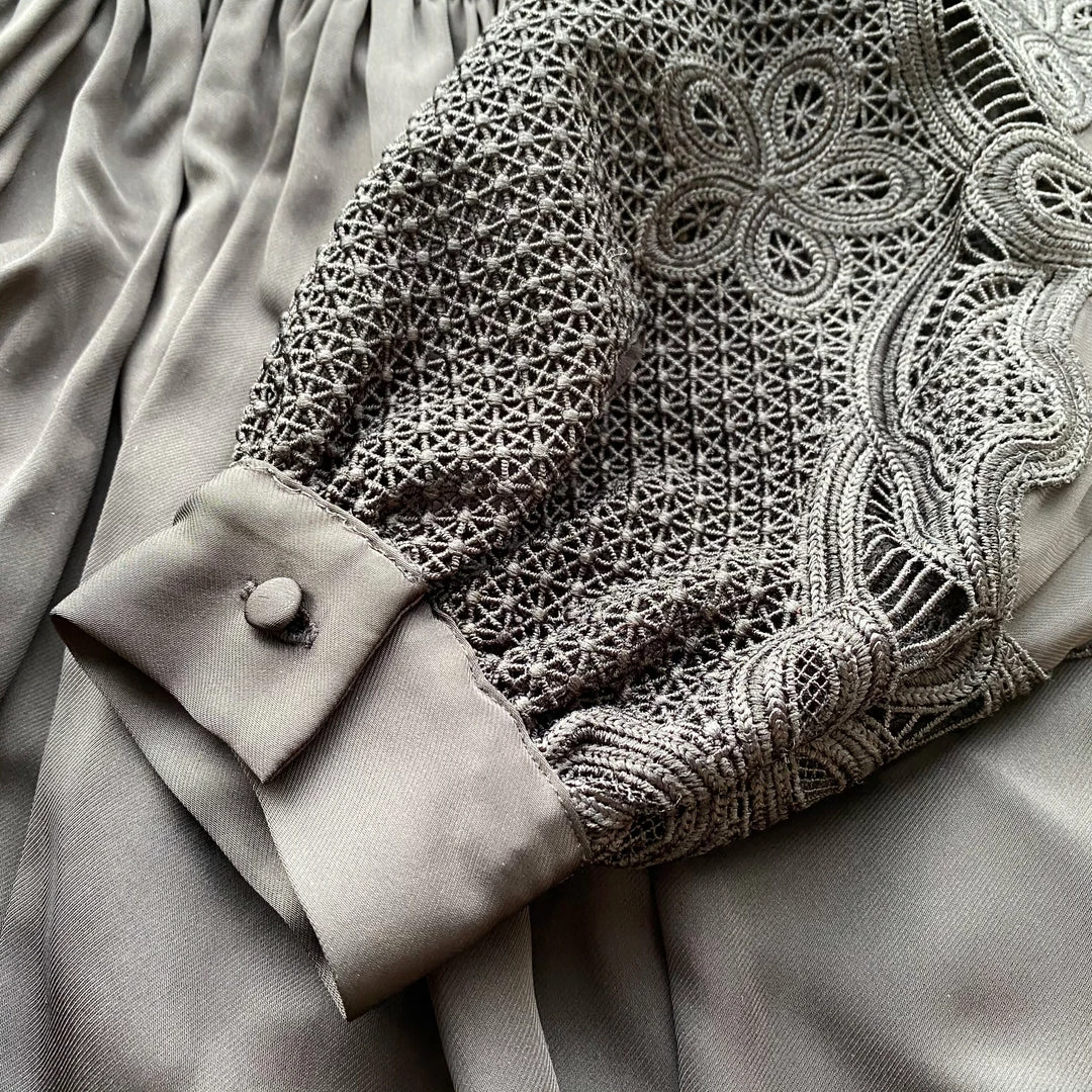 Self-portrait NEW ARRIVALS Black Guipure Lace Bib Mini Dress