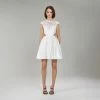 Self-portrait White Cotton Guipure Lace Bib Mini Dress