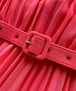 Self-portrait Pink Chiffon Guipure Lace Bib Maxi Dress