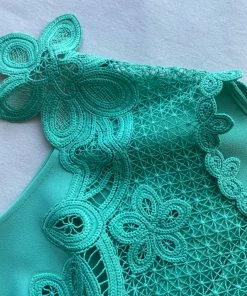 Self-portrait READY TO WEAR Green Bonded Crepe Mini Dress