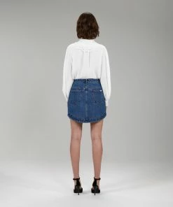 Self-portrait White Broderie Collar Chiffon Blouse READY TO WEAR