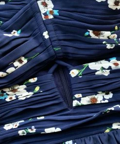 Self-portrait READY TO WEAR Pansy Print Chiffon Cut Out Midi Dress