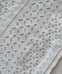 Self-portrait White Cotton Broderie Anglaise Midi Dress READY TO WEAR