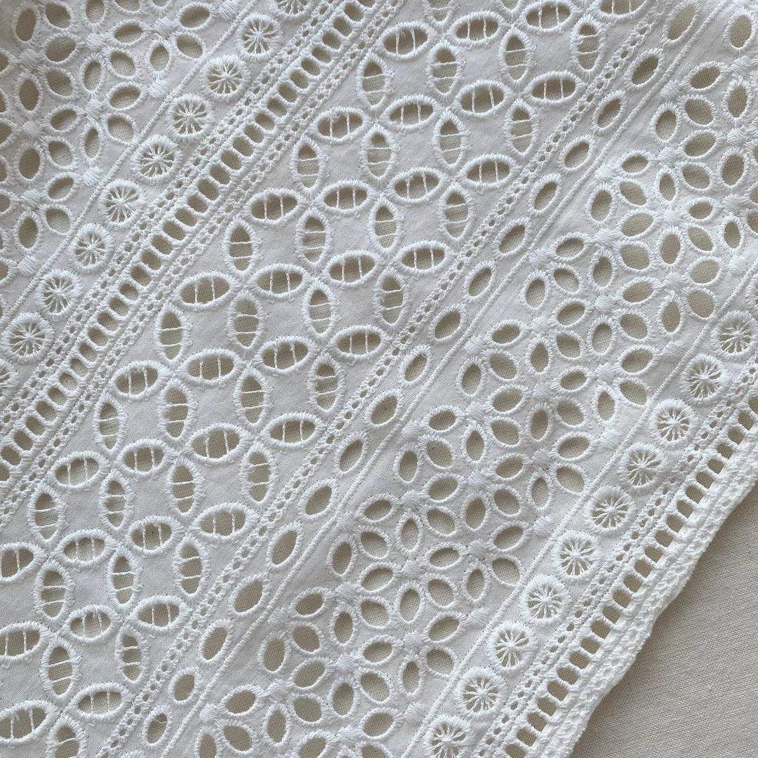 Self-portrait White Cotton Broderie Anglaise Midi Dress READY TO WEAR