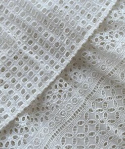 Self-portrait White Cotton Broderie Anglaise Midi Dress READY TO WEAR