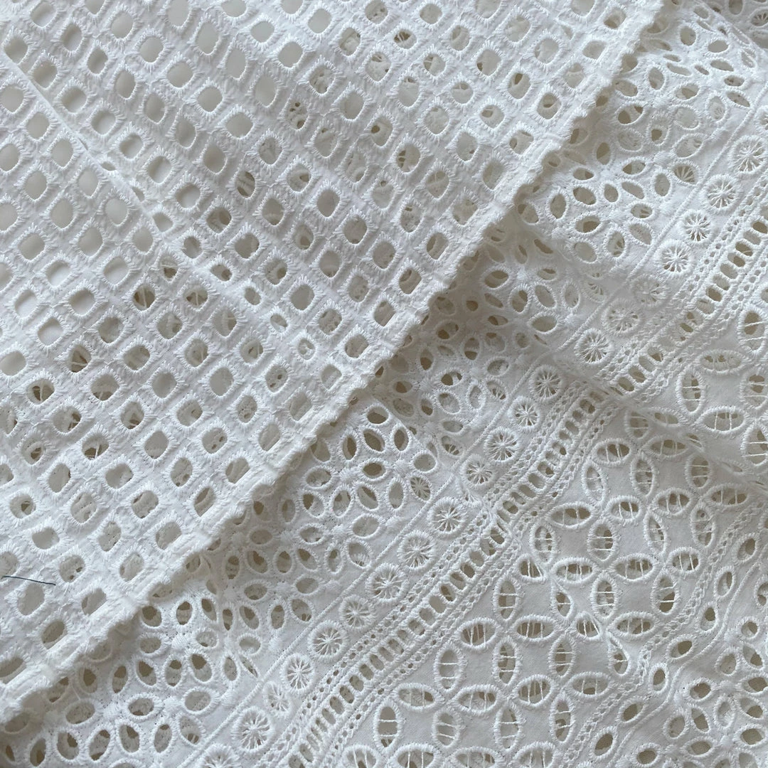 Self-portrait White Cotton Broderie Anglaise Midi Dress READY TO WEAR