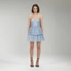 Self-portrait Light Blue Cotton Broderie Anglaise Mini Dress
