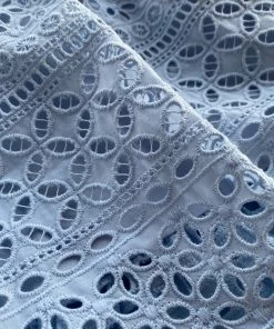 Self-portrait Light Blue Cotton Broderie Anglaise Mini Dress