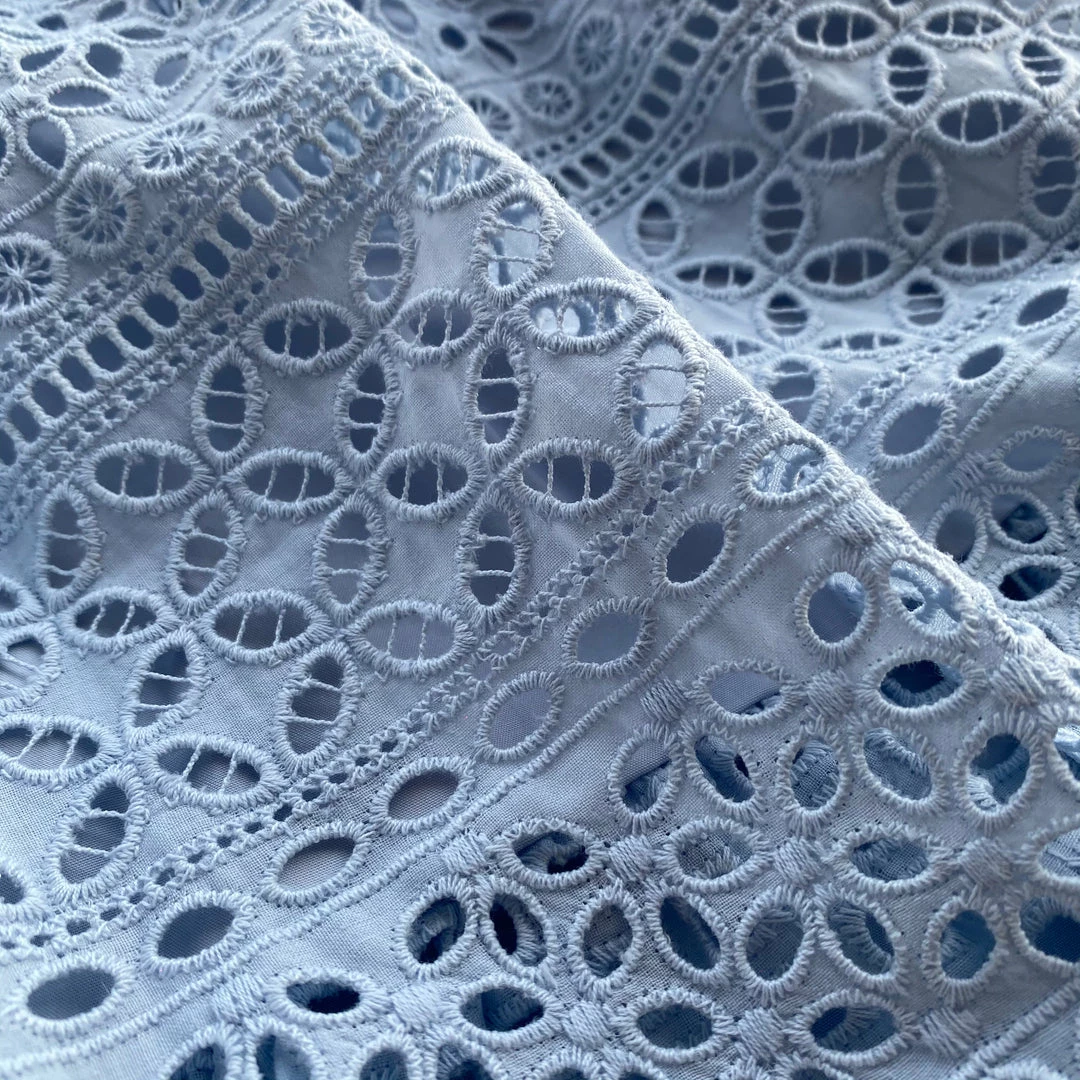 Self-portrait Light Blue Cotton Broderie Anglaise Mini Dress