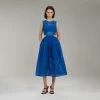 Self-portrait Bright Blue Cotton Broderie Anglaise Midi Dress NEW ARRIVALS