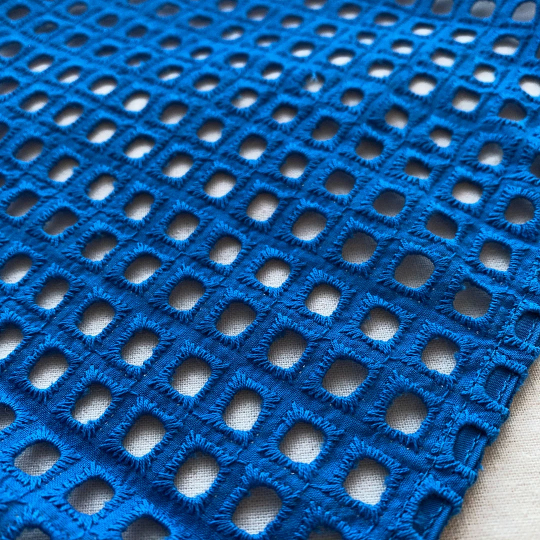 Self-portrait Bright Blue Cotton Broderie Anglaise Midi Dress NEW ARRIVALS