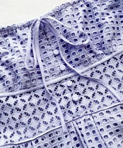 Self-portrait Lilac Cotton Broderie Anglaise Midi Dress READY TO WEAR