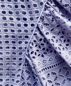 Self-portrait Lilac Cotton Broderie Anglaise Midi Dress READY TO WEAR