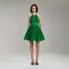 Self-portrait READY TO WEAR Green Cotton Broderie Anglaise Mini Dress