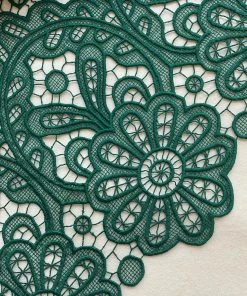 Self-portrait Dark Green Floral Guipure Midi Dress NEW ARRIVALS