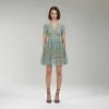 Self-portrait Mint Floral Guipure Lace Mini Dress READY TO WEAR