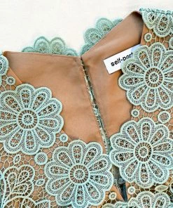 Self-portrait Mint Floral Guipure Lace Mini Dress READY TO WEAR