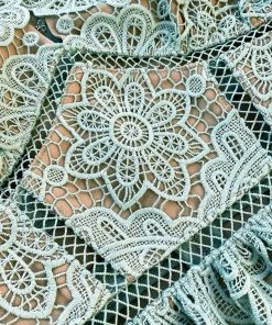 Self-portrait Mint Floral Guipure Lace Mini Dress READY TO WEAR